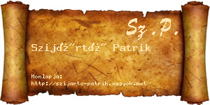 Szijártó Patrik névjegykártya