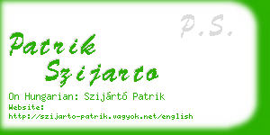 patrik szijarto business card